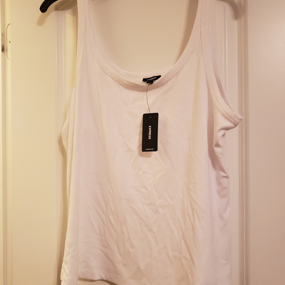 Express Women's White Tank Top XL